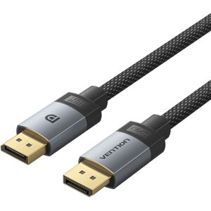 Vention Cotton Braided DP 2.1 Male to Male 16K HD Cable 1M Gray Aluminum Alloy Type Vention Cotton Braided DP 2.1 Male to Male 16K HD Cable 1M Gray Aluminum Alloy Type