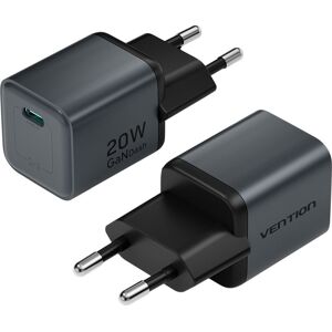 Vention 1-Port USB-C GaN Charger (20 W) EU-Plug Gray Vention 1-Port USB-C GaN Charger (20 W) EU-Plug Gray