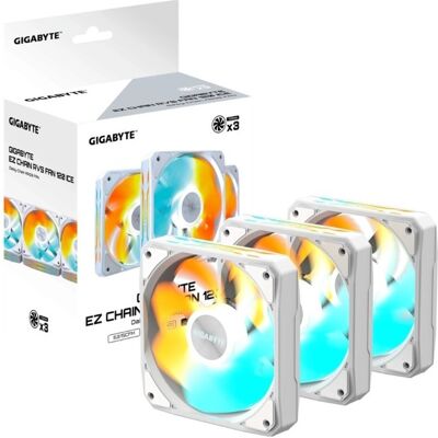 GIGABYTE EZ CHAIN RVS FAN 120 ICE (3-Pack) GIGABYTE EZ CHAIN RVS FAN 120 ICE (3-Pack)