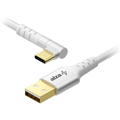 AlzaPower 90AluCore USB-A to USB-C 2.0, 1 m – strieborný AlzaPower 90AluCore USB-A to USB-C 2.0, 1 m – strieborný