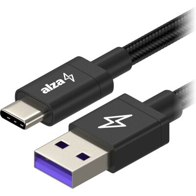 AlzaPower RapidCore USB-A to USB-C 100W Huawei Super Charge 1m čierny AlzaPower RapidCore USB-A to USB-C 100W Huawei Super Charge 1m čierny