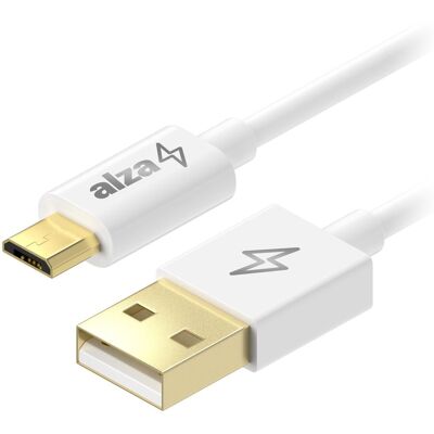 AlzaPower Core USB-A to Micro USB 1m biely AlzaPower Core USB-A to Micro USB 1m biely