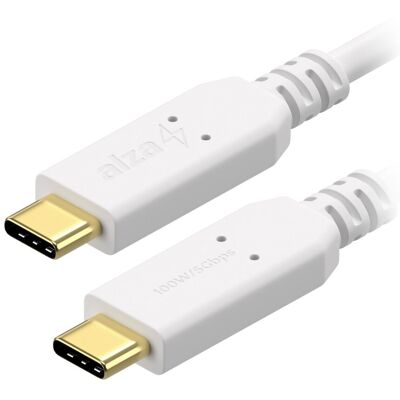 AlzaPower Core USB-C/USB-C 3.2 Gen 1, 5 A, 100 W, 0,5 m biely AlzaPower Core USB-C/USB-C 3.2 Gen 1, 5 A, 100 W, 0,5 m biely