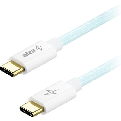 AlzaPower CompactCore USB-C to USB-C 2.0, 100 W, 1 m – svetlomodrý AlzaPower CompactCore USB-C to USB-C 2.0, 100 W, 1 m – svetlomodrý