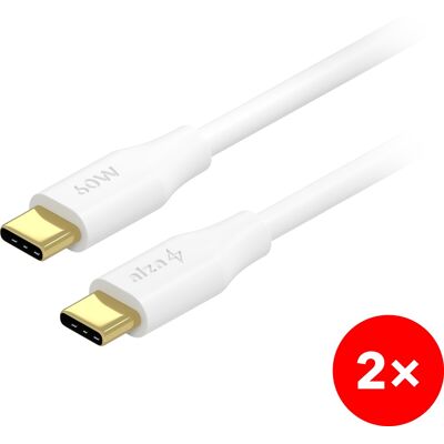AlzaPower 2-Pack Core Charge USB-C to USB-C 2.0 60 W 1 m biely AlzaPower 2-Pack Core Charge USB-C to USB-C 2.0 60 W 1 m biely