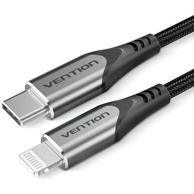 Vention Lightning MFi to USB-C Braided Cable (C94) 2m Gray Aluminum Alloy Type Vention Lightning MFi to USB-C Braided Cable (C94) 2m Gray Aluminum Alloy Type