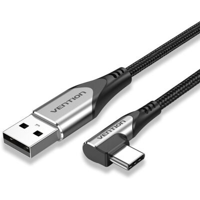 Vention Type-C (USB-C) 90° <-> USB 2.0 Cotton Cable Gray 0.25 m Aluminum Alloy Type Vention Type-C (USB-C) 90° <-> USB 2.0 Cotton Cable Gray 0.25 m Aluminum Alloy Type