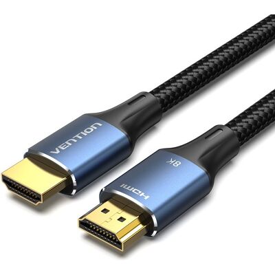 Vention Cotton Braided HDMI-A Male to Male HD Cable 8K 2 m Blue Aluminum Alloy Type Vention Cotton Braided HDMI-A Male to Male HD Cable 8K 2 m Blue Aluminum Alloy Type