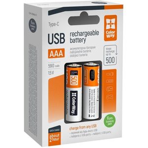 ColorWay AAA 590 mAh USB-C 6 ks ColorWay AAA 590 mAh USB-C 6 ks