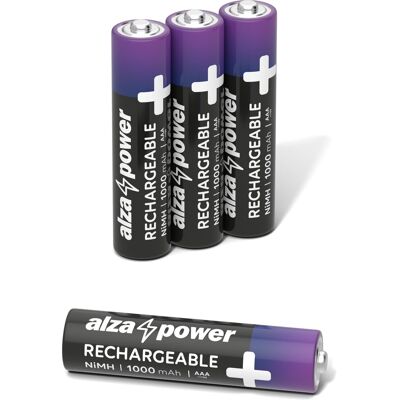 AlzaPower Rechargeable HR03 (AAA) 1 000 mAh 4 ks v eko-boxe AlzaPower Rechargeable HR03 (AAA) 1 000 mAh 4 ks v eko-boxe