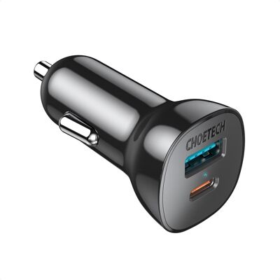 Choetech PD20W + QC18W 38 W dual ports Car Charger Choetech PD20W + QC18W 38 W dual ports Car Charger