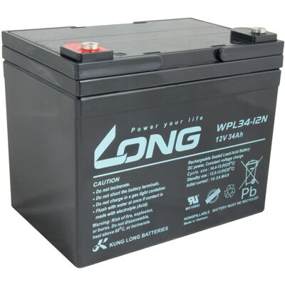 LONG batéria 12 V 34 Ah M5 LongLife 12 rokov (WPL34-12N) LONG batéria 12 V 34 Ah M5 LongLife 12 rokov (WPL34-12N)