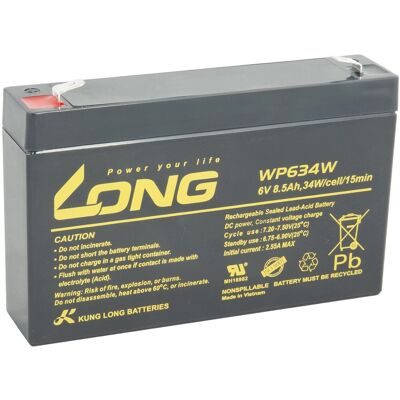 LONG batéria 6 V 8,5 Ah F2 HighRate (WP634W) LONG batéria 6 V 8,5 Ah F2 HighRate (WP634W)