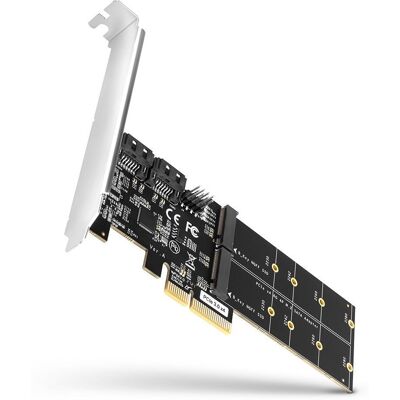 AXAGON PCES-SA4M2, 2× internal SATA 6G port + 2× SATA M.2 slot, PCIe controller AXAGON PCES-SA4M2, 2× internal SATA 6G port + 2× SATA M.2 slot, PCIe controller
