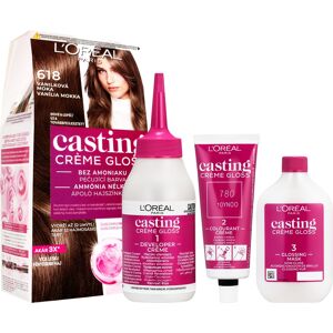 L'ORÉAL PARIS Casting Creme Gloss semipermanentná farba na vlasy 618 vanilková moka, 48 + 72 + 60 ml L'ORÉAL PARIS Casting Creme Gloss semipermanentná farba na vlasy 618 vanilková moka, 48 + 72 + 60 ml