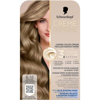 Schwarzkopf Creme Supreme 8-16 Chladná popolavá svetlá blond 60 ml Schwarzkopf Creme Supreme 8-16 Chladná popolavá svetlá blond 60 ml