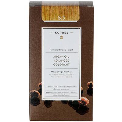 KORRES Argan Oil Advanced Colorant 8.3 Golden/Honey Light Blonde KORRES Argan Oil Advanced Colorant 8.3 Golden/Honey Light Blonde