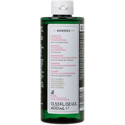 KORRES Cystine + Glycoproteins Anti Hair Loss Shampoo For Women 400 ml KORRES Cystine + Glycoproteins Anti Hair Loss Shampoo For Women 400 ml