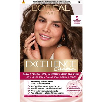 L'Oréal Paris ĽORÉAL PARIS Excellence 5 Svetlo Hnedá, 72 ml + 48 ml + 12 ml + 60 ml L'Oréal Paris ĽORÉAL PARIS Excellence 5 Svetlo Hnedá, 72 ml + 48 ml + 12 ml + 60 ml
