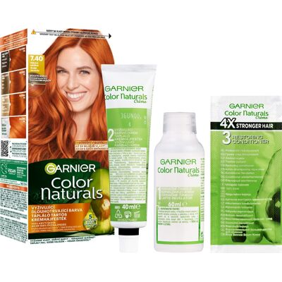 Garnier Color Naturals permanentná farba na vlasy 7.40 Vášnivá medená, 60 + 40 + 10 ml Garnier Color Naturals permanentná farba na vlasy 7.40 Vášnivá medená, 60 + 40 + 10 ml