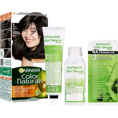 Garnier Color Naturals permanentná farba na vlasy 2.0 Prirodzená čierna, 60 + 40 + 12 ml Garnier Color Naturals permanentná farba na vlasy 2.0 Prirodzená čierna, 60 + 40 + 12 ml