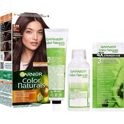 Garnier Color Naturals permanentná farba na vlasy 4.12 Ľadová hnedá, 60 + 40 + 12 ml Garnier Color Naturals permanentná farba na vlasy 4.12 Ľadová hnedá, 60 + 40 + 12 ml