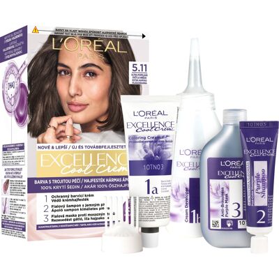 L'Oréal Paris ĽORÉAL PARIS Excellence Cool Creme 5.11 Ultra popolavá svetlá hnedá L'Oréal Paris ĽORÉAL PARIS Excellence Cool Creme 5.11 Ultra popolavá svetlá hnedá