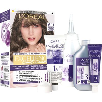 L'Oréal Paris ĽORÉAL PARIS Excellence Cool Creme 6.11 Ultra popolavá tmavá blond L'Oréal Paris ĽORÉAL PARIS Excellence Cool Creme 6.11 Ultra popolavá tmavá blond
