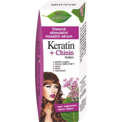 BIONE COSMETICS Bio Chinín a Keratín Vlasové stimulačné masážne sérum 215 ml BIONE COSMETICS Bio Chinín a Keratín Vlasové stimulačné masážne sérum 215 ml