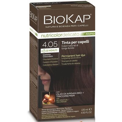 BIOKAP Delicato Rapid Farba na vlasy – 4.05 Čokoládovo-gaštanová 135 ml BIOKAP Delicato Rapid Farba na vlasy – 4.05 Čokoládovo-gaštanová 135 ml