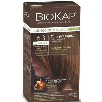 BIOKAP Delicato Rapid Farba na vlasy – 6.30 Tmavá blond zlatá 135 ml BIOKAP Delicato Rapid Farba na vlasy – 6.30 Tmavá blond zlatá 135 ml