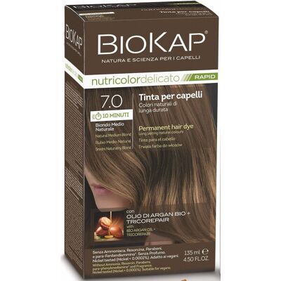 BIOKAP Delicato Rapid Farba na vlasy – 7.0 Stredná blond prírodná 135 ml BIOKAP Delicato Rapid Farba na vlasy – 7.0 Stredná blond prírodná 135 ml