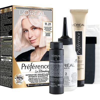 L'ORÉAL PARIS Preférence Le Blonding 11.21 Ultra svetlá studená perleťová blond L'ORÉAL PARIS Preférence Le Blonding 11.21 Ultra svetlá studená perleťová blond