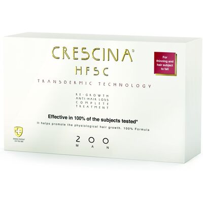 CRESCINA Transdermic starostlivosti na podporu rastu vlasov a proti vypadávaniu vlasov pre mužov (stupeň 200) 20× 3,5 ml CRESCINA Transdermic starostlivosti na podporu rastu vlasov a proti vypadávaniu vlasov pre mužov (stupeň 200) 20× 3,5 ml