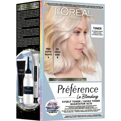 L'ORÉAL PARIS Préférence Toners Platinová ľadová, 60 ml + 60 ml + 54 ml L'ORÉAL PARIS Préférence Toners Platinová ľadová, 60 ml + 60 ml + 54 ml