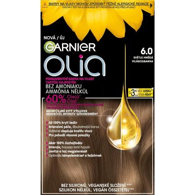 GARNIER Olia permanentná farba na vlasy 6.0 Svetlo hnedá, 60 + 60 + 54 ml GARNIER Olia permanentná farba na vlasy 6.0 Svetlo hnedá, 60 + 60 + 54 ml
