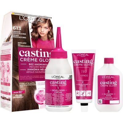 L'ORÉAL PARIS Casting Creme Gloss semipermanentná farba na vlasy 613 ľadové moccaccino, 48 + 72 + 60 ml L'ORÉAL PARIS Casting Creme Gloss semipermanentná farba na vlasy 613 ľadové moccaccino, 48 + 72 + 60 ml