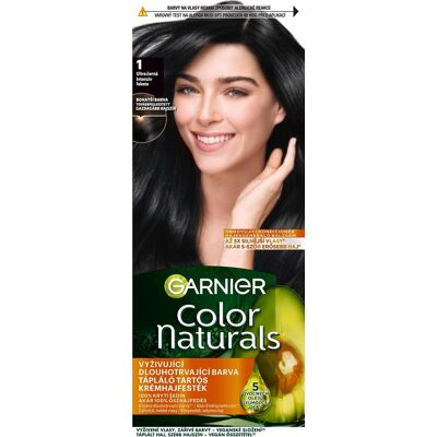 GARNIER Color Naturals permanentná farba na vlasy 1 Ultra čierna, 60 + 40 + 12 ml GARNIER Color Naturals permanentná farba na vlasy 1 Ultra čierna, 60 + 40 + 12 ml
