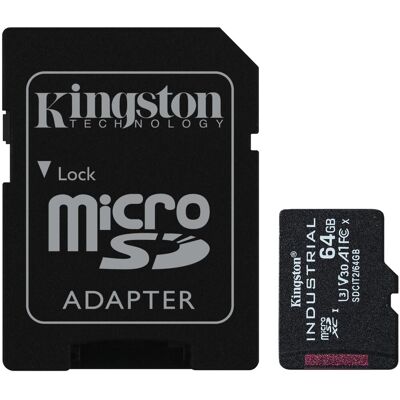 Kingston MicroSDXC 64 GB Industrial + SD adaptér Kingston MicroSDXC 64 GB Industrial + SD adaptér