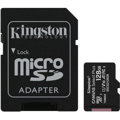 Kingston Canvas Select Plus micro SDXC 128GB Class 10 UHS-I + SD adaptér Kingston Canvas Select Plus micro SDXC 128GB Class 10 UHS-I + SD adaptér