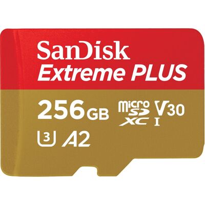 SanDisk microSDXC 256GB Extreme PLUS + Rescue PRO Deluxe + SD adaptér SanDisk microSDXC 256GB Extreme PLUS + Rescue PRO Deluxe + SD adaptér