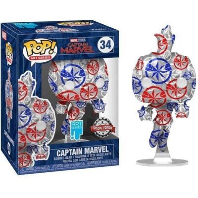 Funko Pop: Marvel Patriotic Age – Captain Marvel with Pop Protector (34) Funko Pop: Marvel Patriotic Age – Captain Marvel with Pop Protector (34)