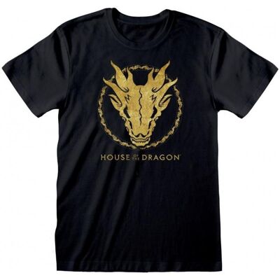 Heroes House of The Dragon – Gold Ink Skull – tričko M Heroes House of The Dragon – Gold Ink Skull – tričko M
