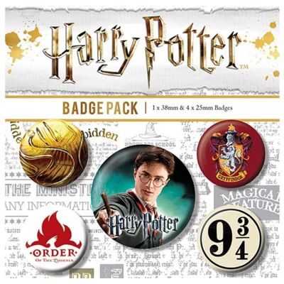 Pyramid Harry Potter: Gryffindor Crest – sada 5 odznakov Pyramid Harry Potter: Gryffindor Crest – sada 5 odznakov