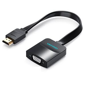 Vention Flat HDMI to VGA Converter with Female Micro USB and Audio Port 0.15m Black