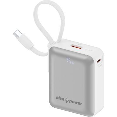 AlzaPower Urban 10 000 mAh Power Delivery (22,5 W) strieborný AlzaPower Urban 10 000 mAh Power Delivery (22,5 W) strieborný