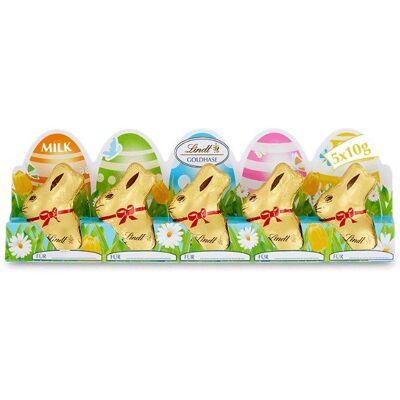 Lindt Zlatý zajačik mini mliečny 5× 10 g Lindt Zlatý zajačik mini mliečny 5× 10 g