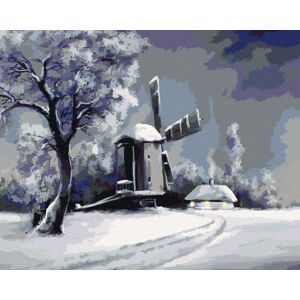 Diamondi – Diamantové maľovanie – VIDIECKA ZIMNÁ KRAJINA, 40 × 50 cm, bez rámu a bez vypnutia plátna Diamondi – Diamantové maľovanie – VIDIECKA ZIMNÁ KRAJINA, 40 × 50 cm, bez rámu a bez vypnutia plátna