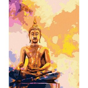 Diamondi – Diamantové maľovanie – ZLATÝ BUDDHA NA FAREBNOM POZADÍ, 40 × 50 cm, bez rámu a bez vypnutia plátna Diamondi – Diamantové maľovanie – ZLATÝ BUDDHA NA FAREBNOM POZADÍ, 40 × 50 cm, bez rámu a bez vypnutia plátna