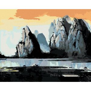 Diamondi – Diamantové maľovanie – HORSKÁ KRAJINA V ČÍNE, 40 × 50 cm, vypnuté plátno na rám Diamondi – Diamantové maľovanie – HORSKÁ KRAJINA V ČÍNE, 40 × 50 cm, vypnuté plátno na rám